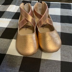 Monkey Feet Leather Ballet Flats Rose Gold